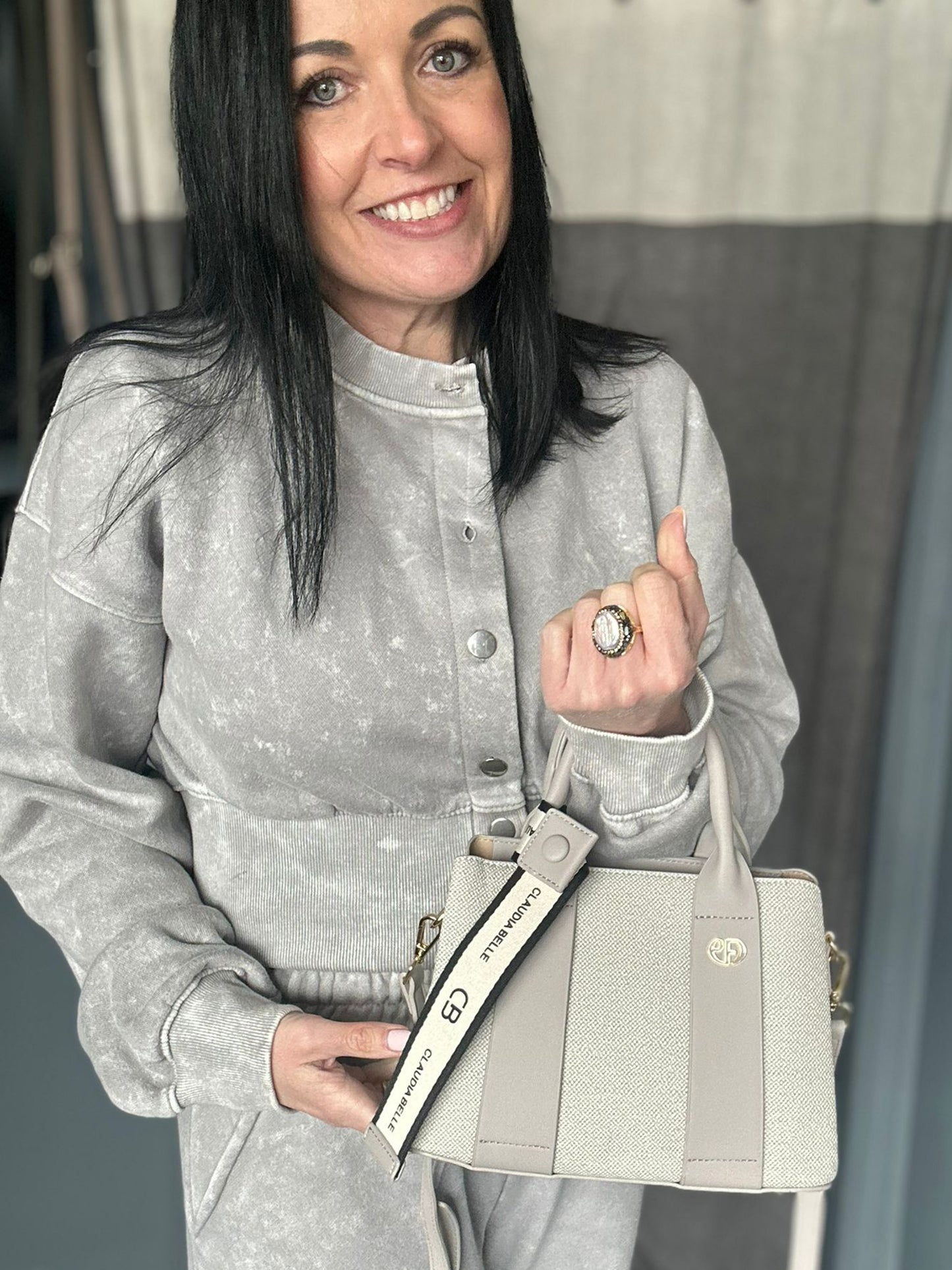 Claudia - Small Grab Handle Bag With Bag Tie
