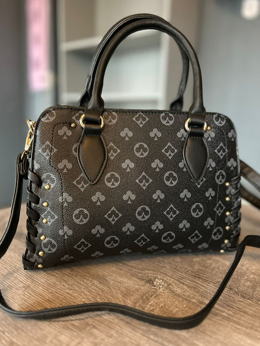 Danielle - Faux Leather Structured Handbag with Grab Handles