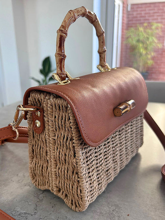 Deliah - Woven Box Basket Bag