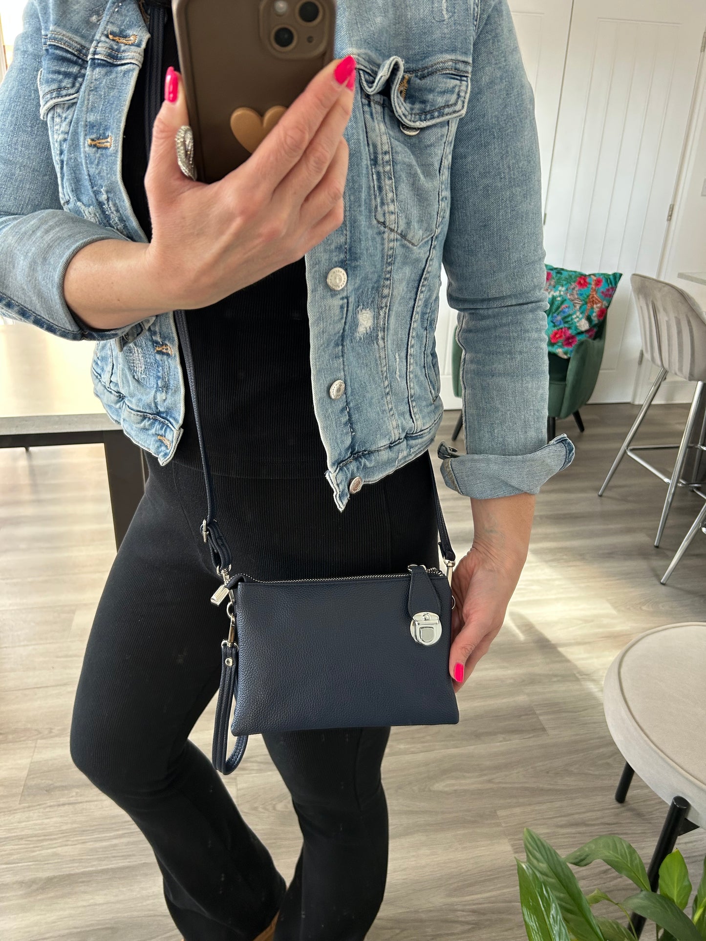 Alex Navy Blue Small Clutch/Crossbody Bag