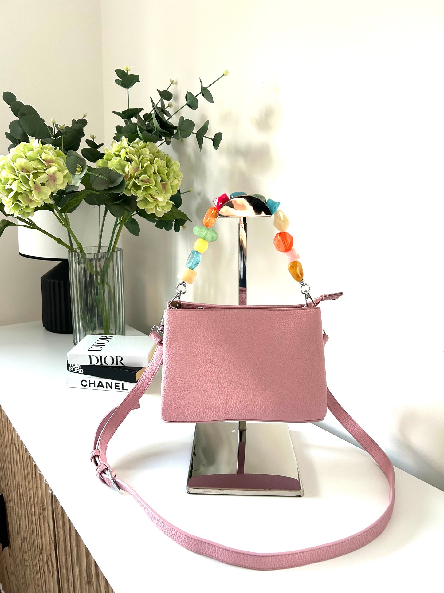 Connie - Small handbag with jewelled short strap