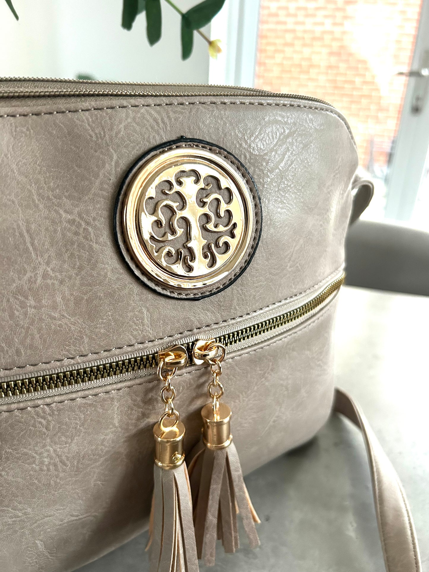 Annie ~ Nude Slim Crossbody Bag