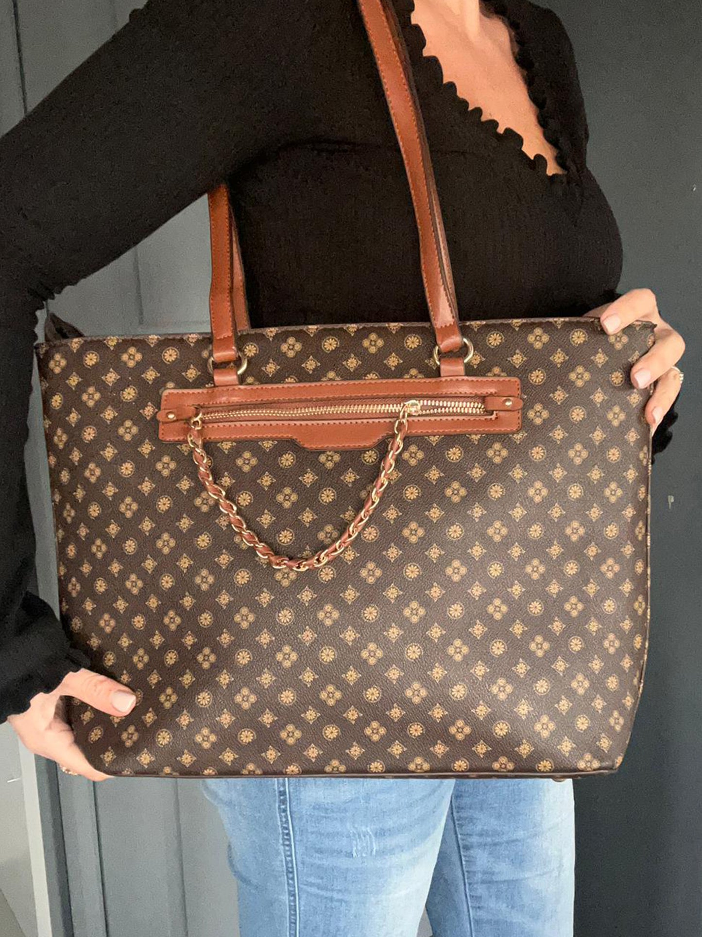 Elizabeth - Large Faux Leather Tote / Shopper Bag