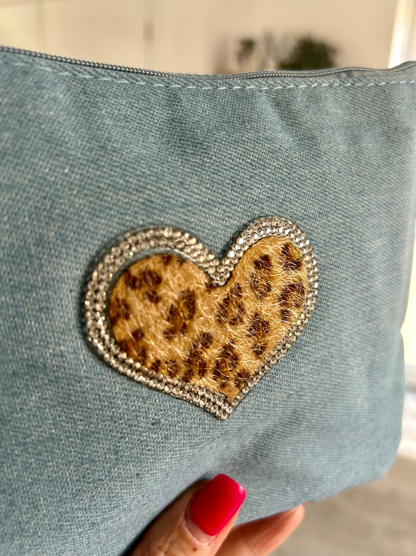 Demi - Denim small clutch bag