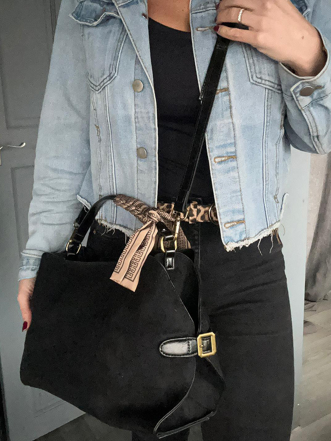 Georgia - Faux suede shoulder / crossbody 2 bag set