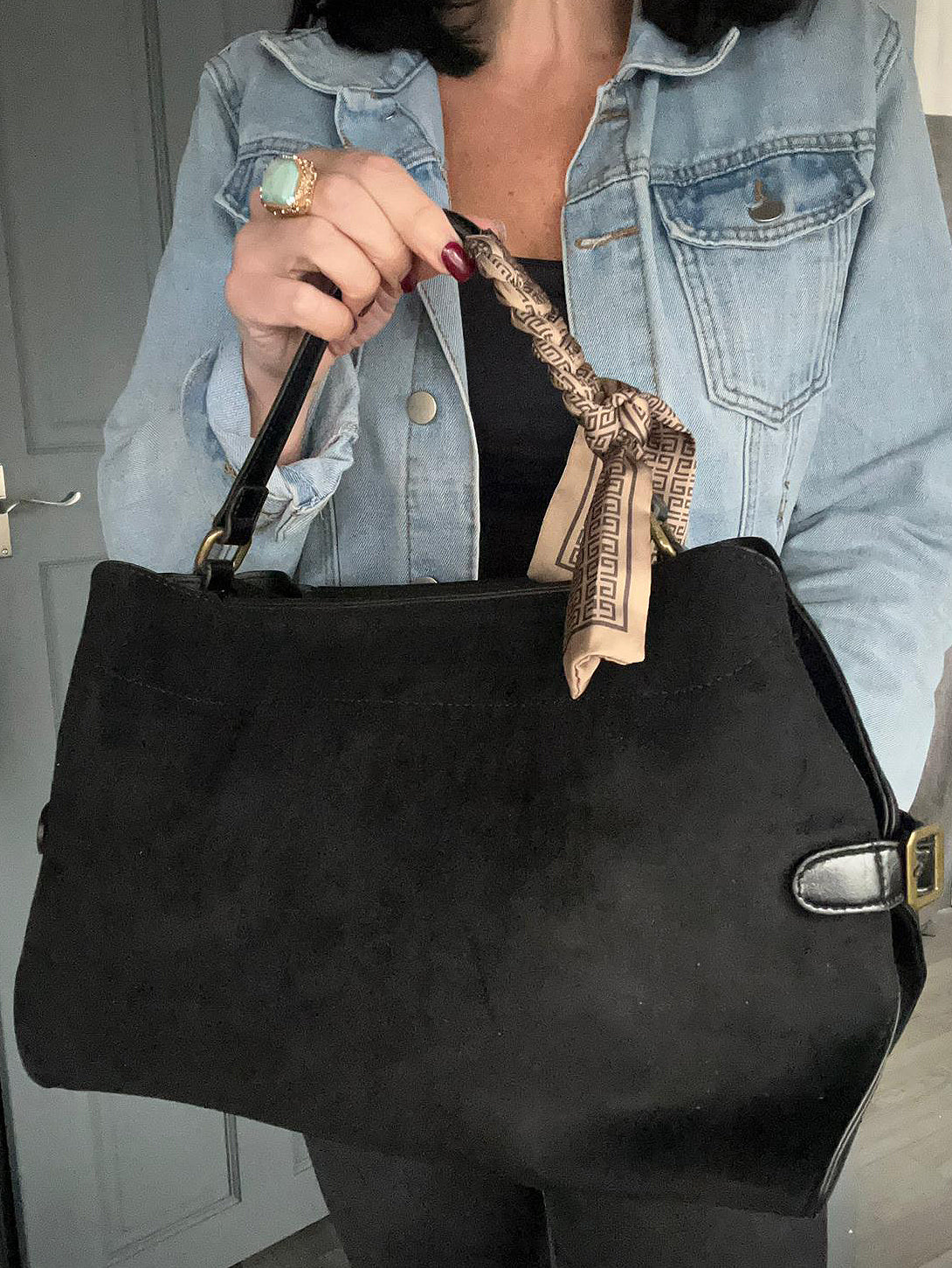 Georgia - Faux suede shoulder / crossbody 2 bag set