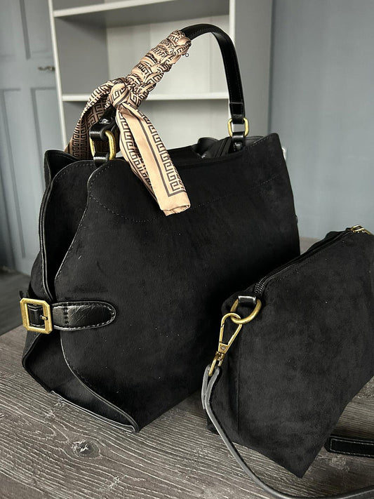 Georgia - Faux suede shoulder / crossbody 2 bag set