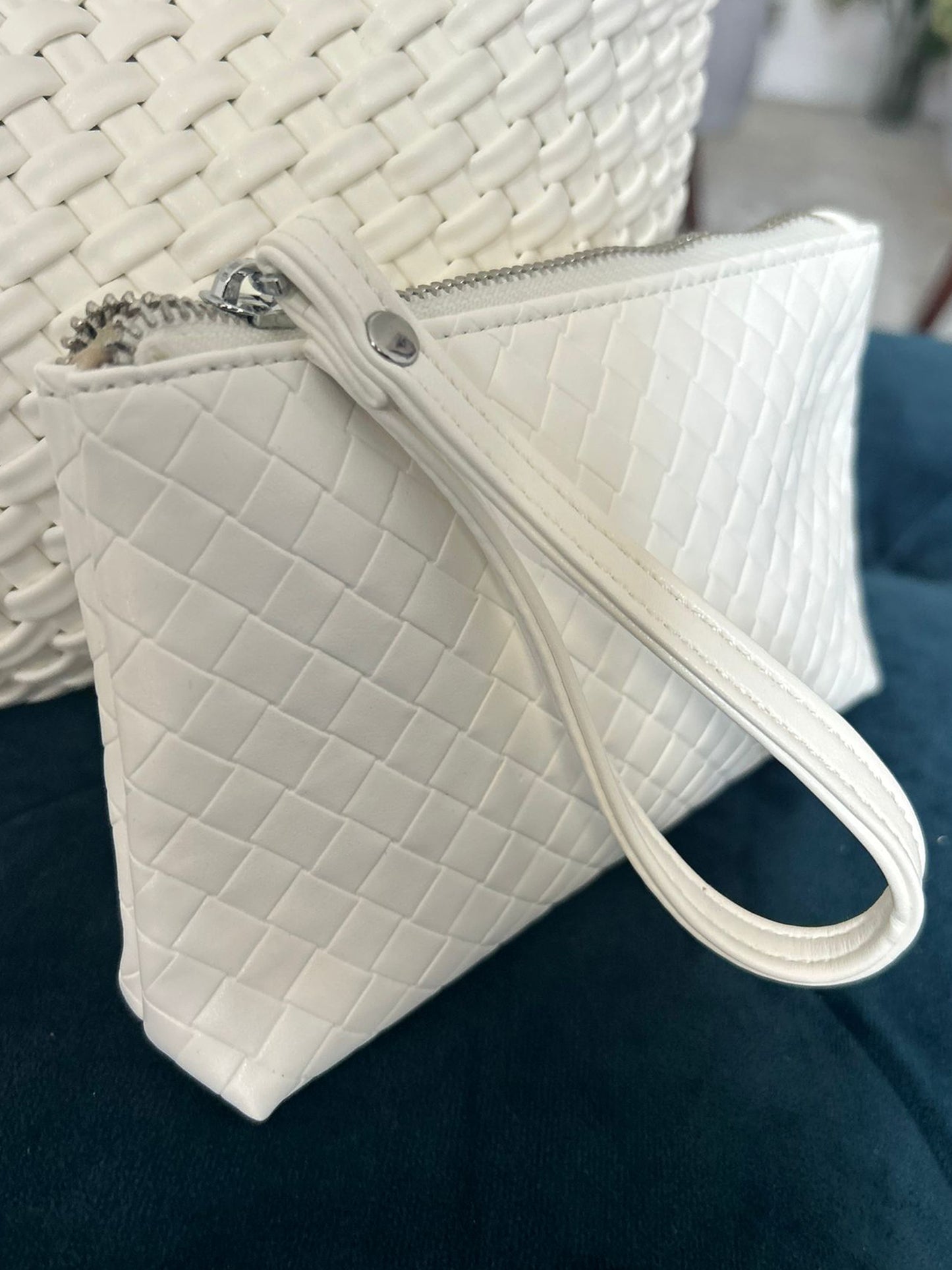 Gia - Woven Grab Handle Bag and Purse Set