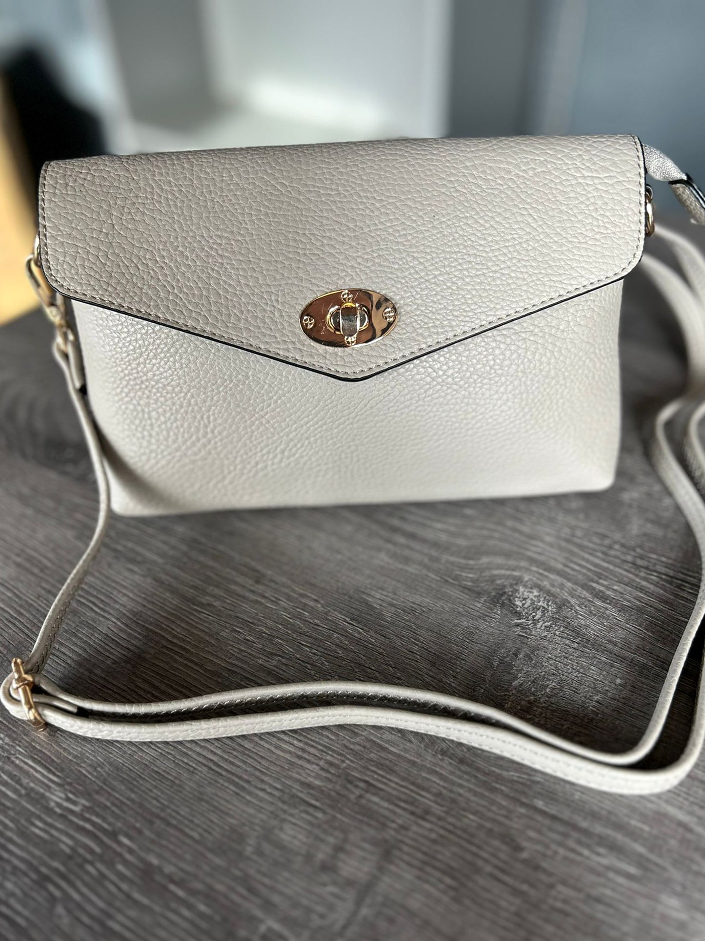 Gina - Faux Leather Slim Clutch / Crossbody Bag