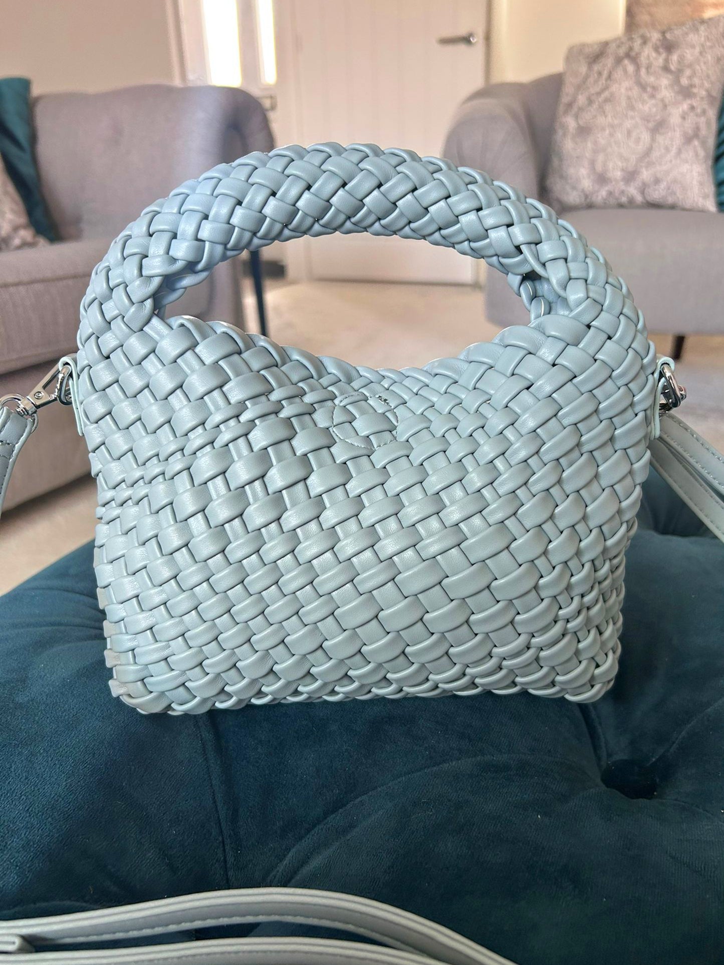 Isla - Faux Leather Small Soft Woven Bag