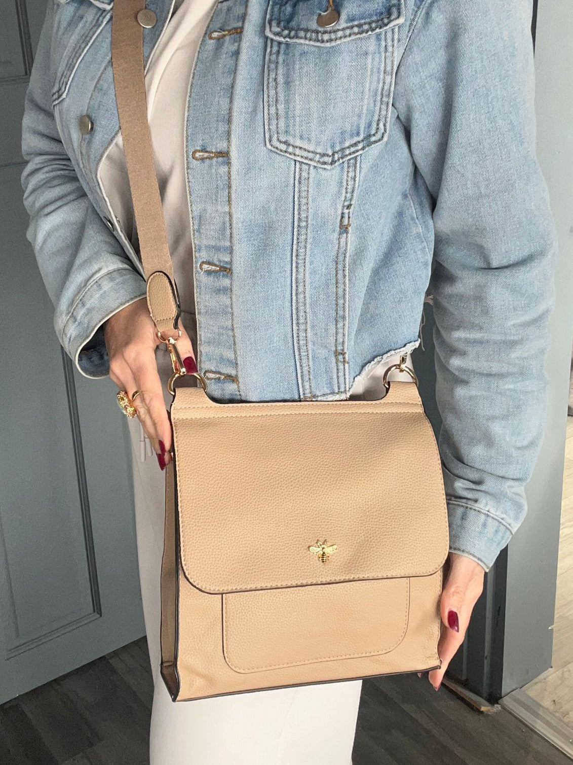 Layla - Soft faux leather messenger bag