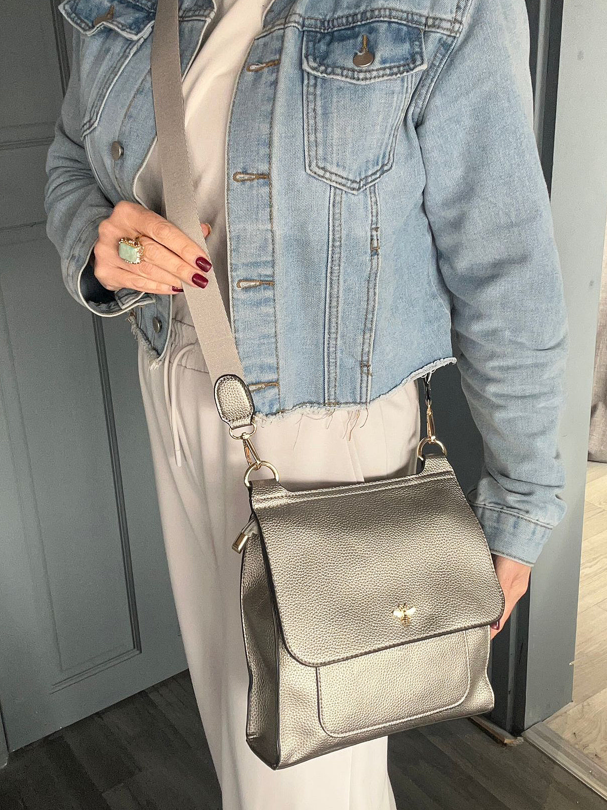 Layla - Soft faux leather messenger bag