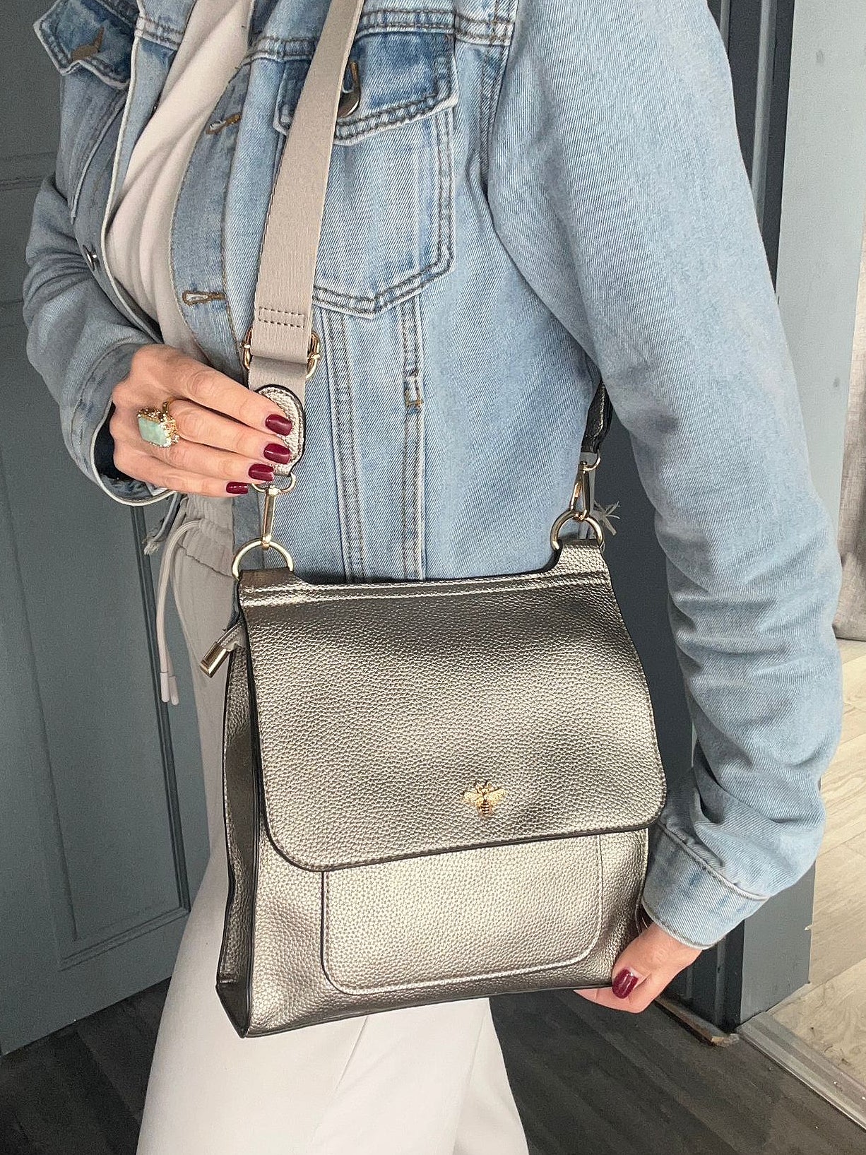 Layla - Soft faux leather messenger bag