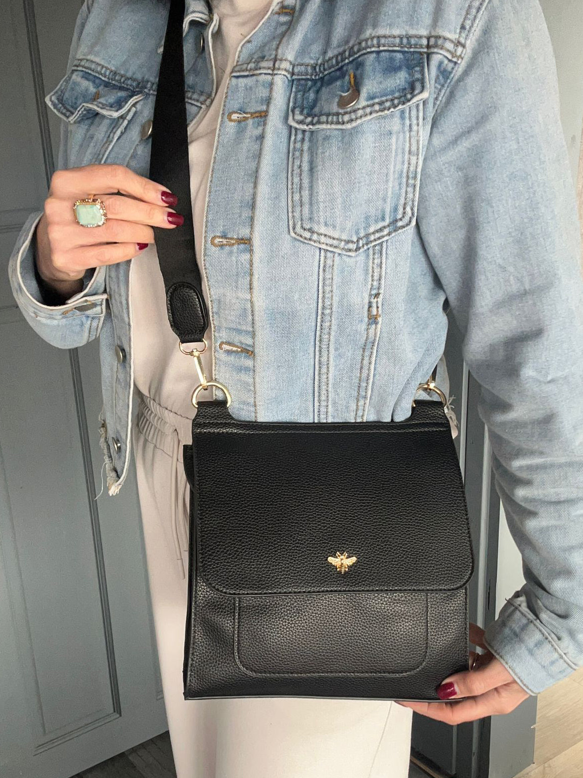 Layla - Soft faux leather messenger bag