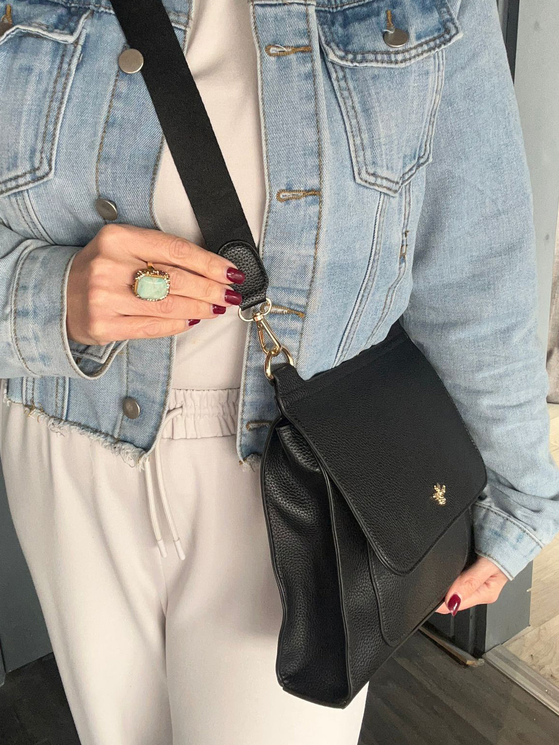 Layla - Soft faux leather messenger bag