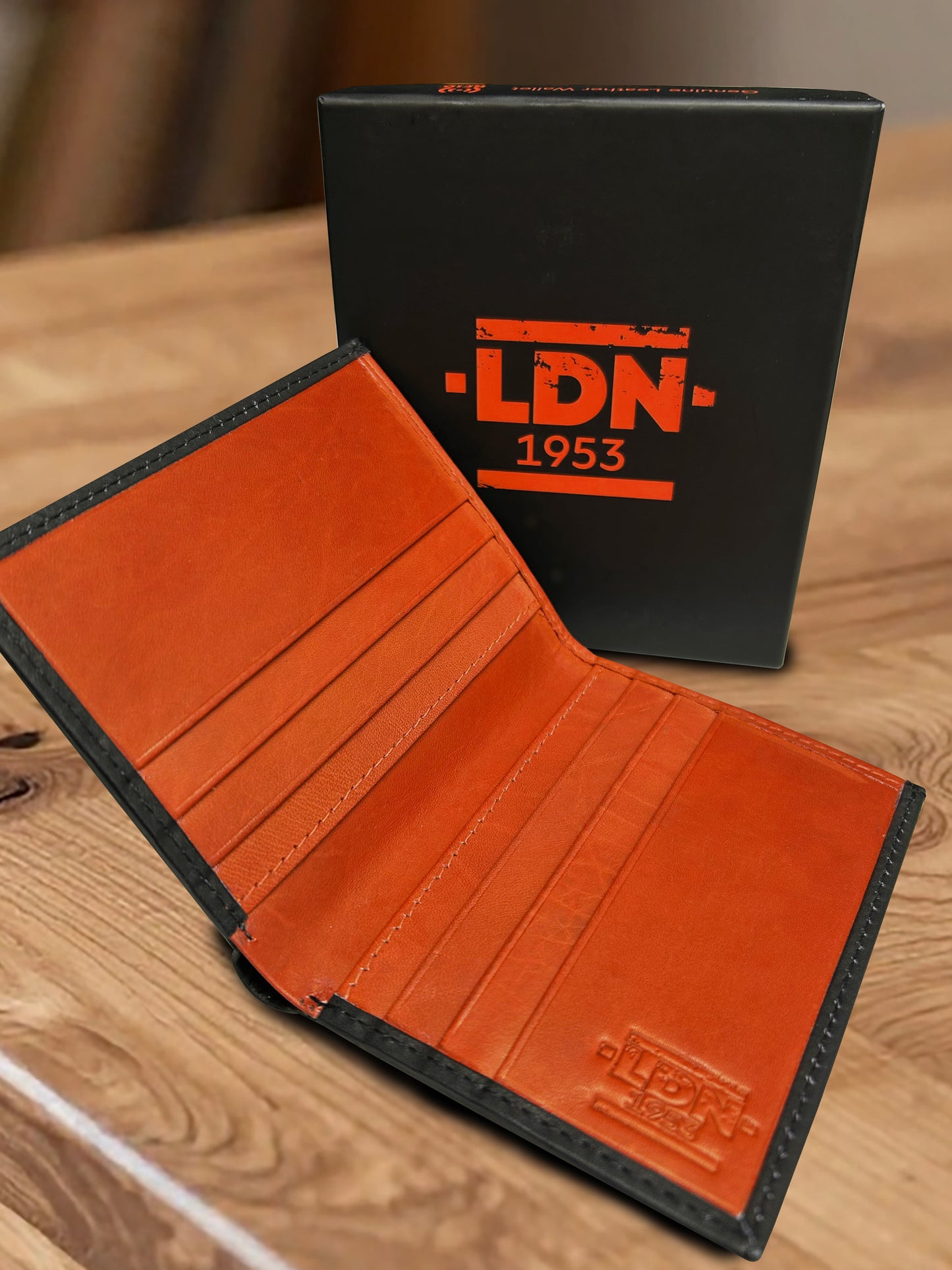 LDN Genuine Leather 2 Tone Slim Wallet - RFID Protected