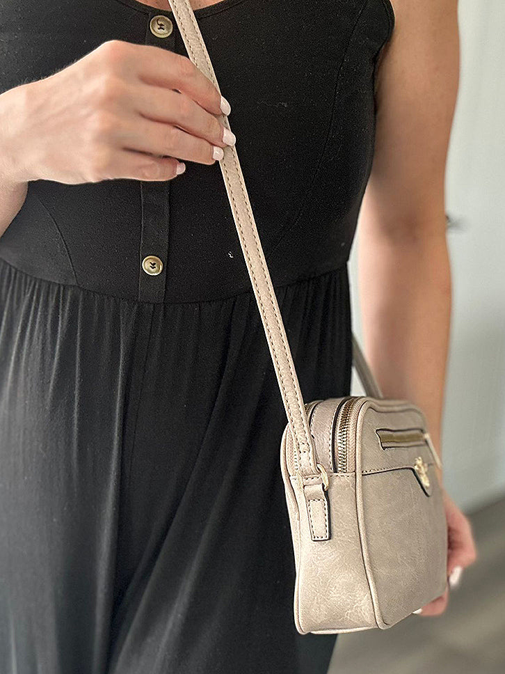 Leah - Faux Leather Small Crossbody Bag