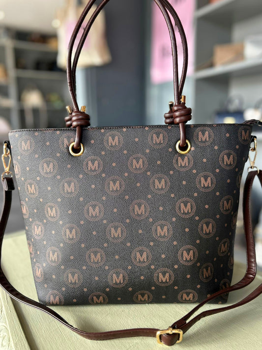 Macy - Faux Leather Large Knot Handle Shopper / Tote Bag