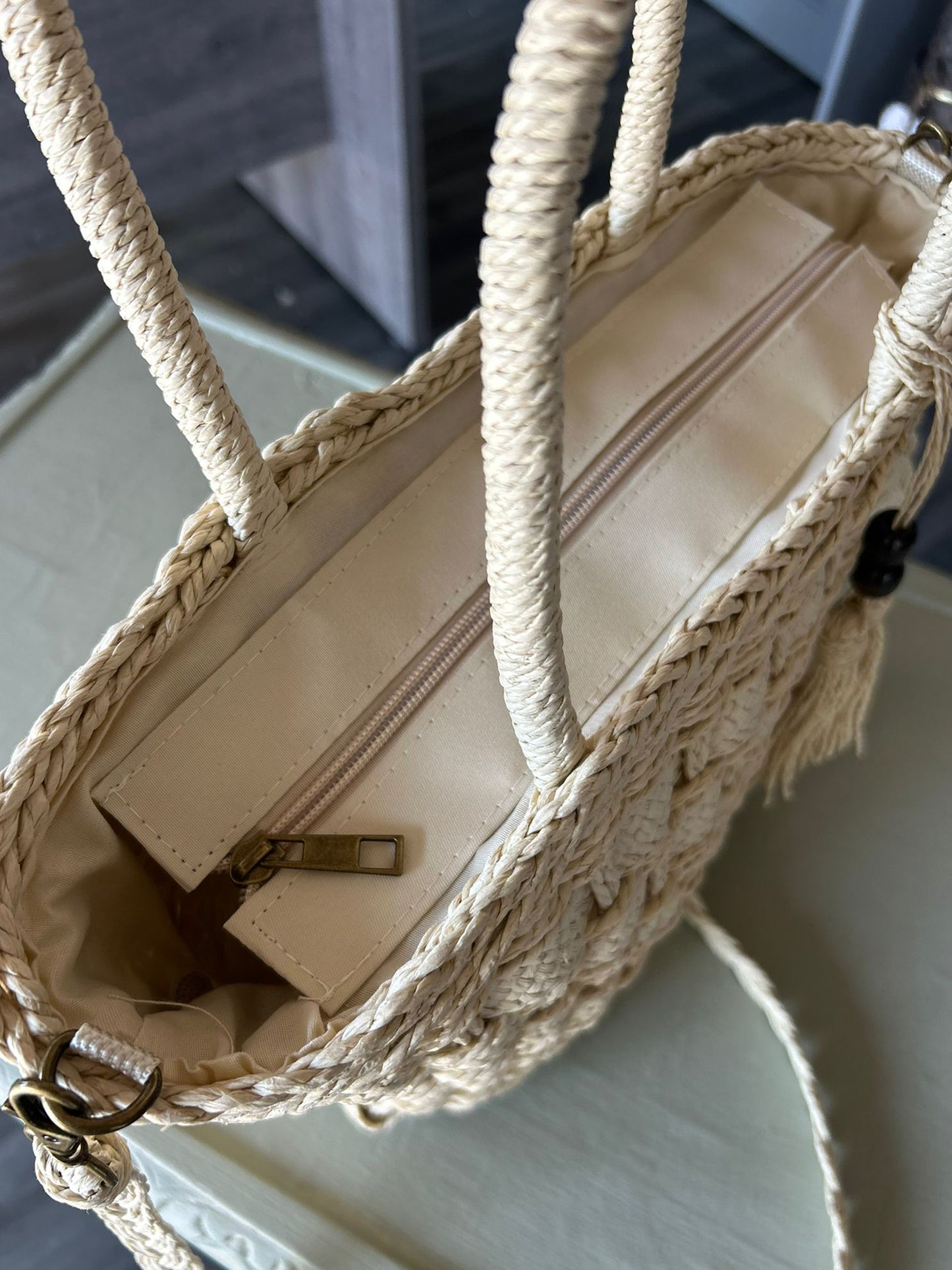 Martina - Medium Woven Basket Bag