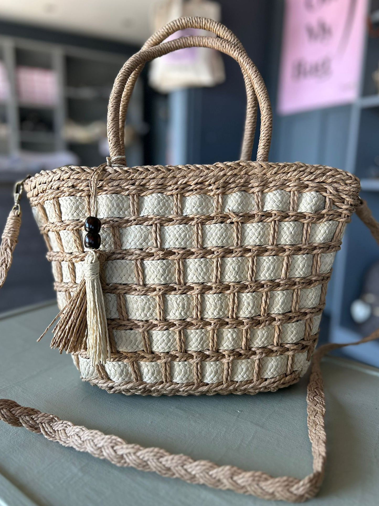 Martina - Medium Woven Basket Bag