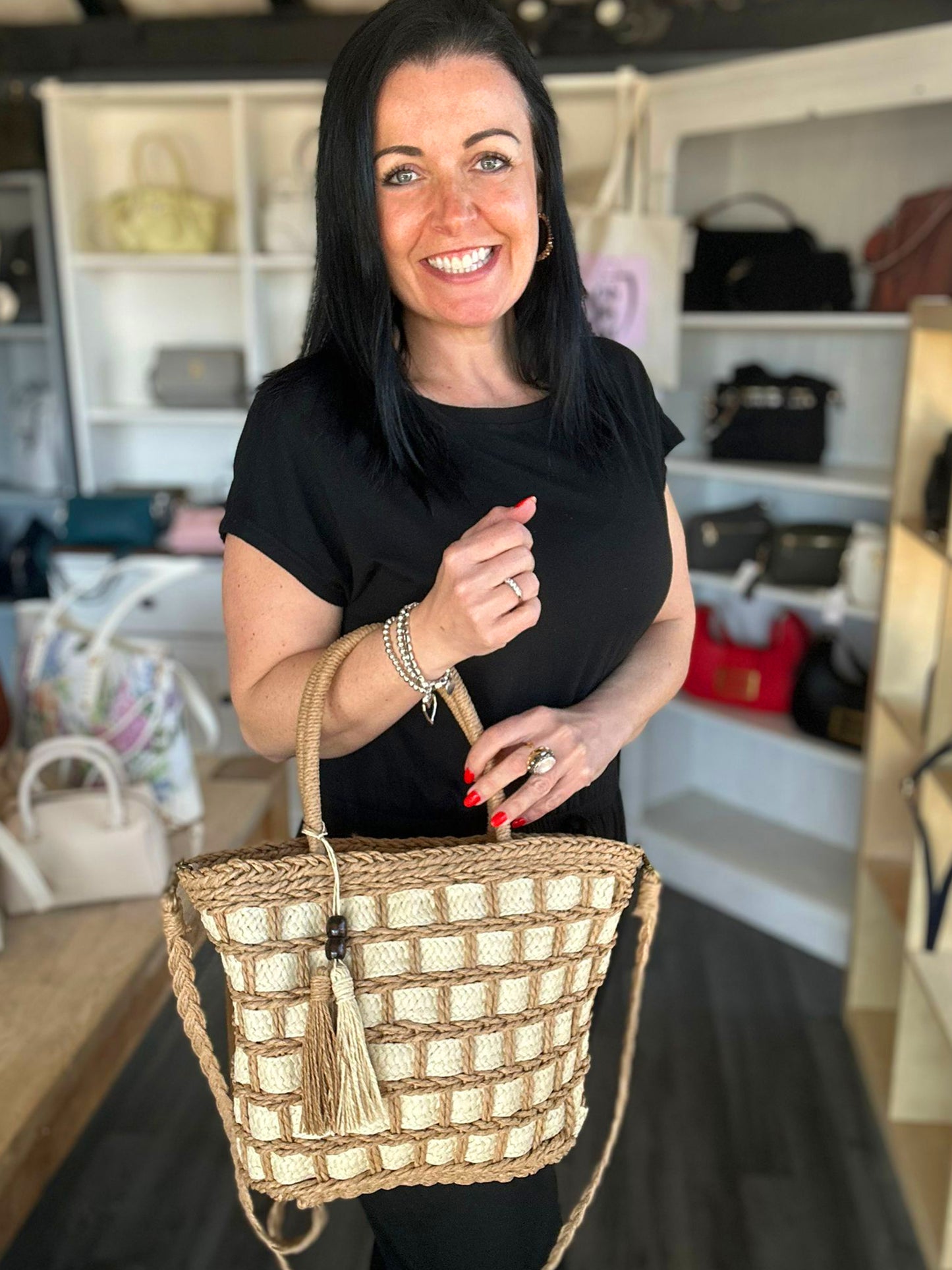 Martina - Medium Woven Basket Bag