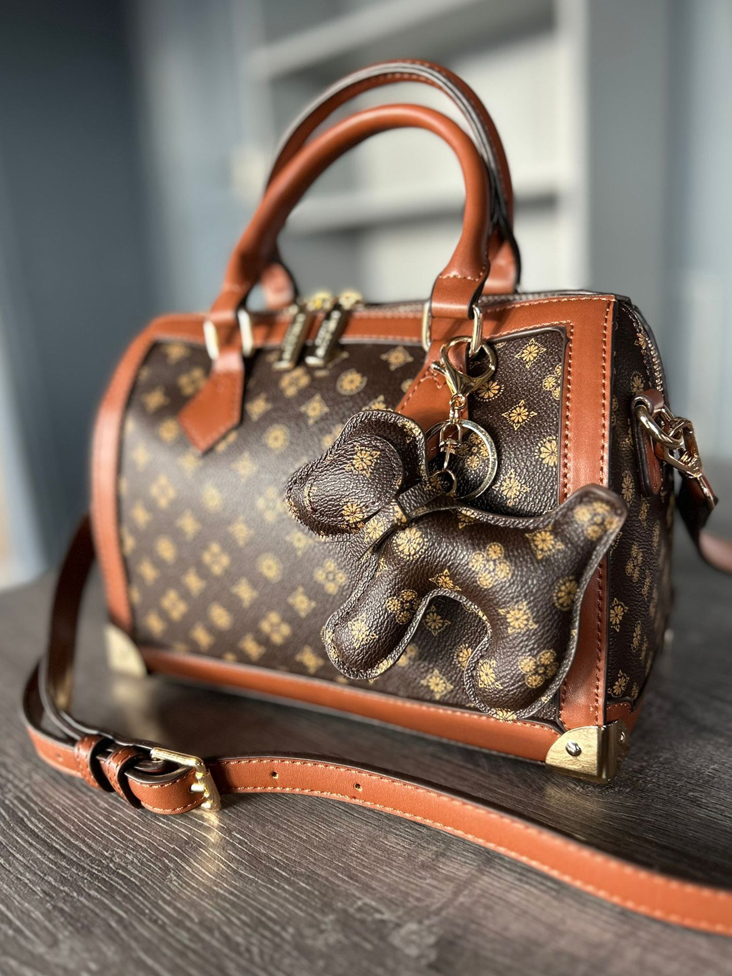 Maxine - Faux Leather Short Handle Bowling Bag