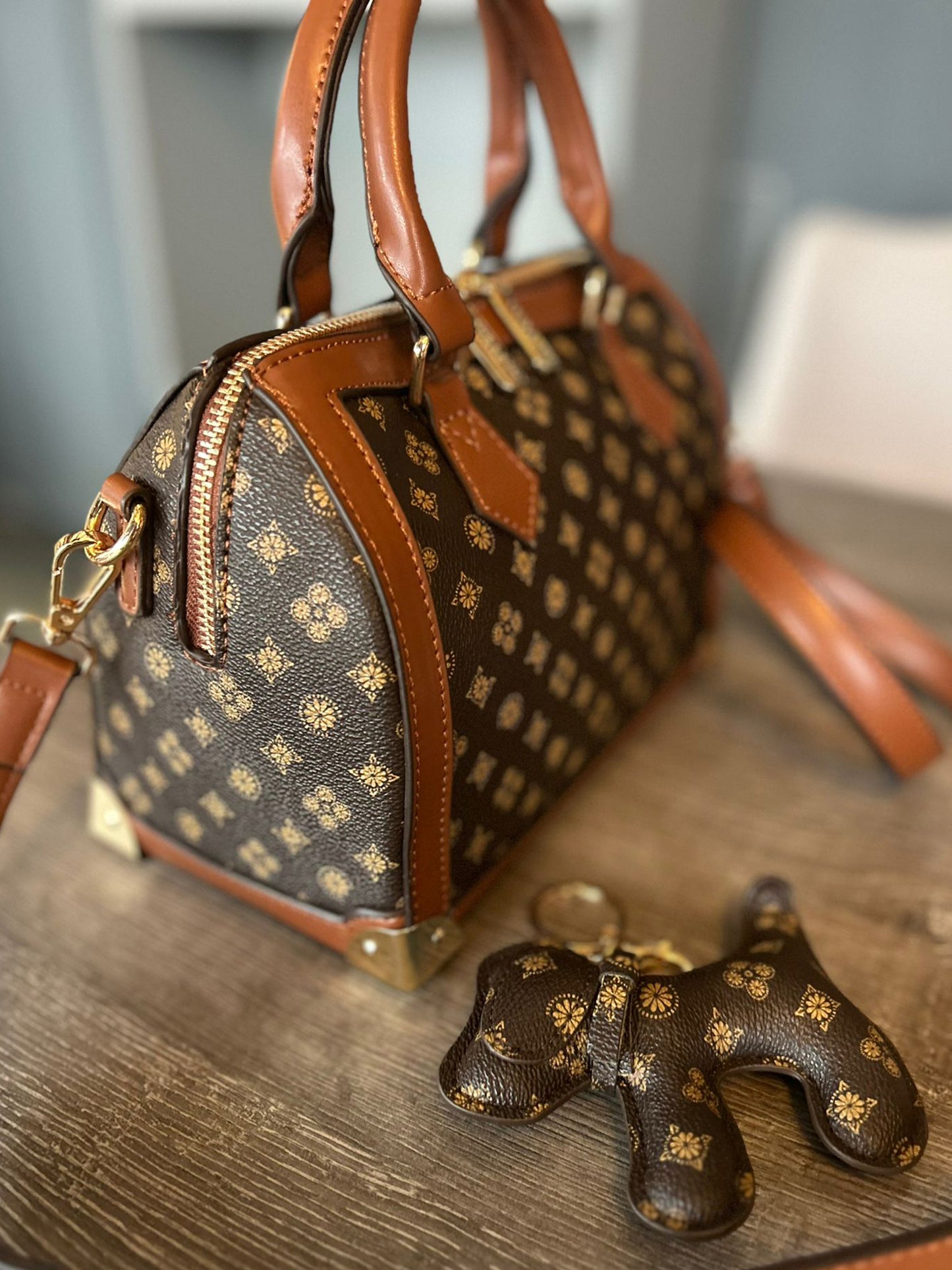 Maxine - Faux Leather Short Handle Bowling Bag