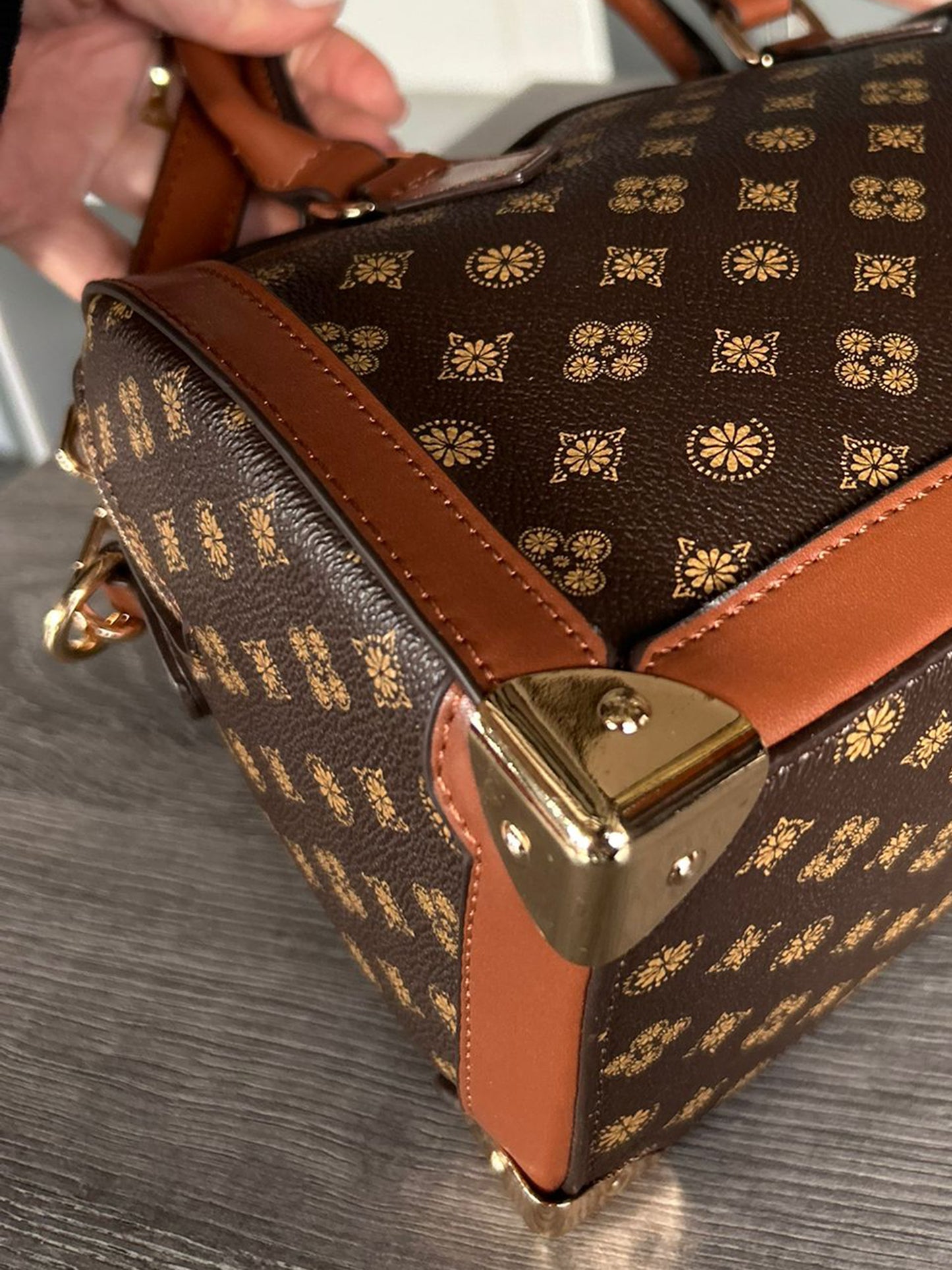 Maxine - Faux Leather Short Handle Bowling Bag