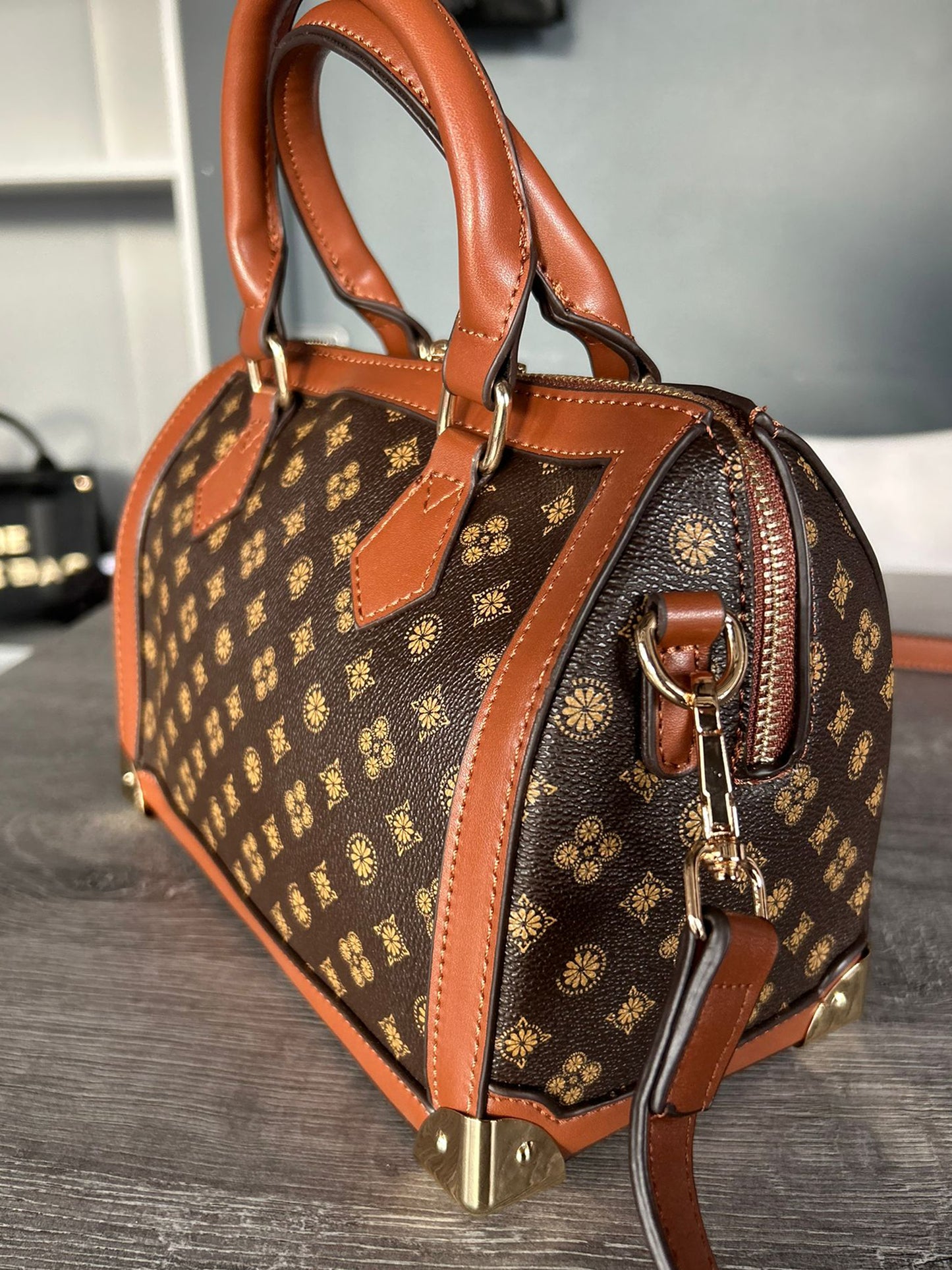 Maxine - Faux Leather Short Handle Bowling Bag