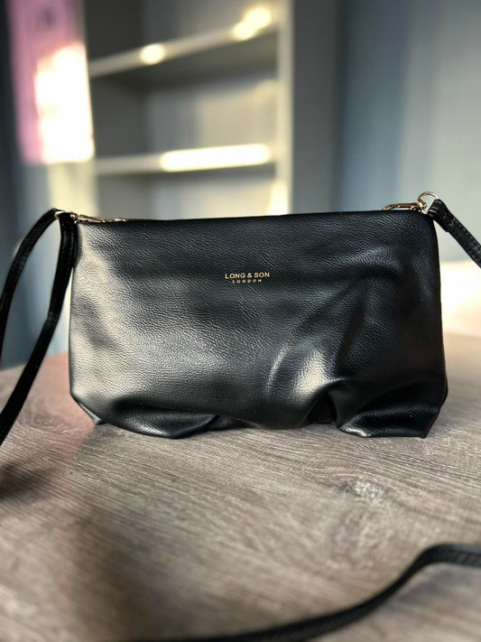 Megan - Small Faux Leather Rouched Bag