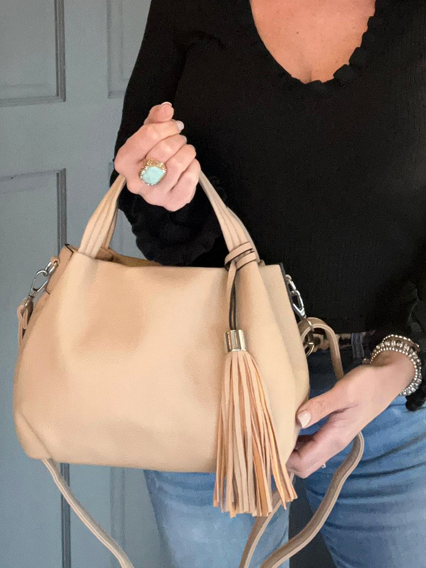 Mia - Faux Leather Soft Grab / Crossbody Bag