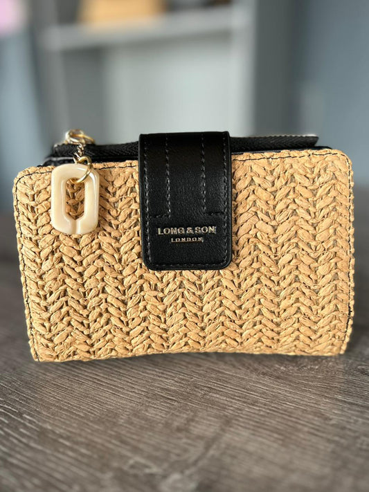 Raffia Style Faux Leather Purse