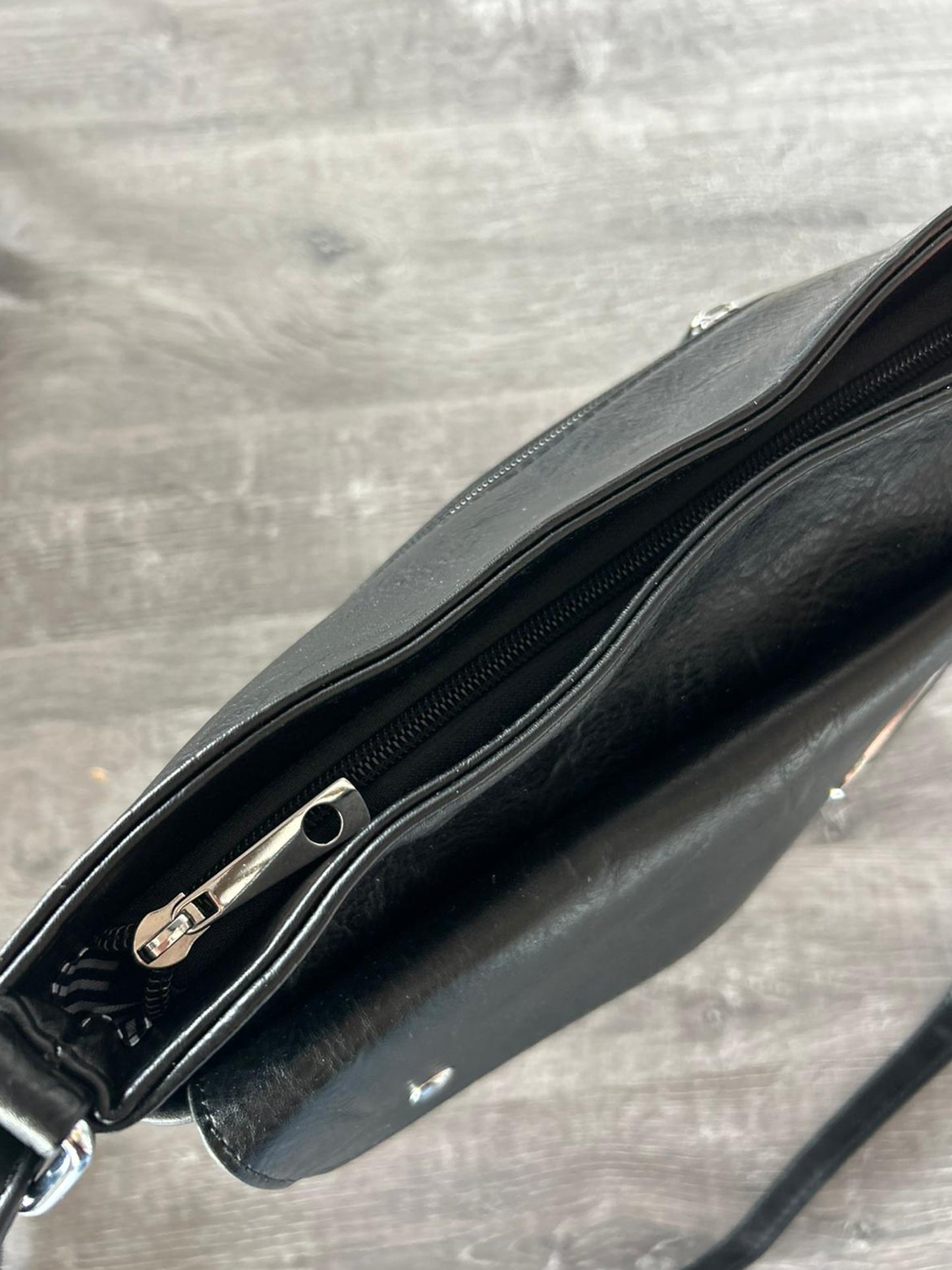 Sarah - Slim Faux Leather Messenger Bag