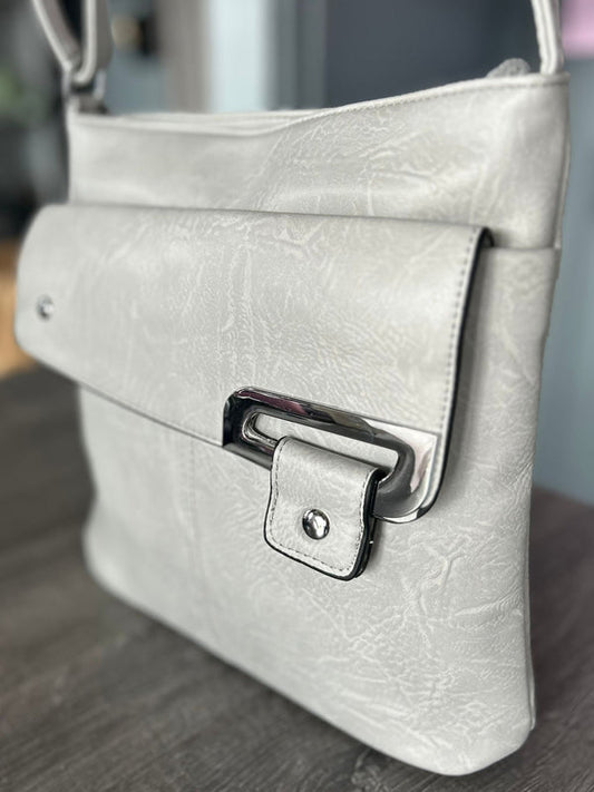 Sarah - Slim Faux Leather Messenger Bag