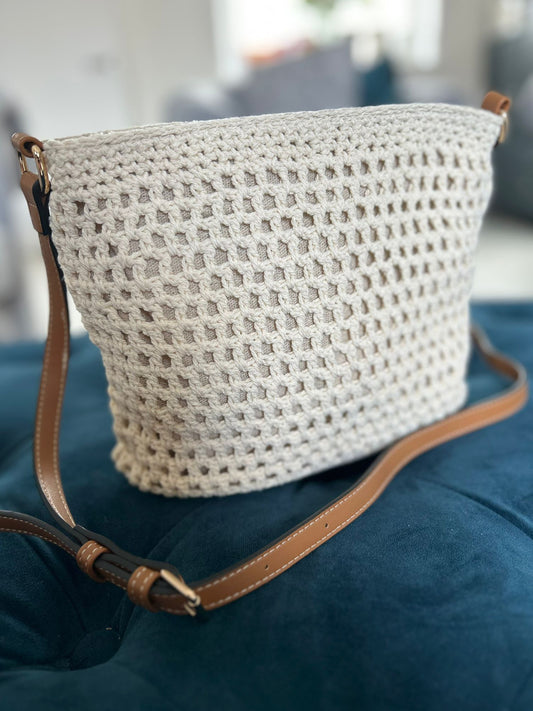 Sienna - Woven Crochet Crossbody Bag