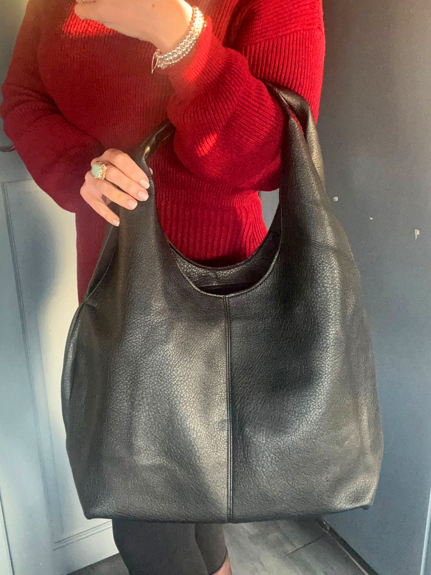 Sophia - Soft Slouch Shoulder Bag with Bag Insert