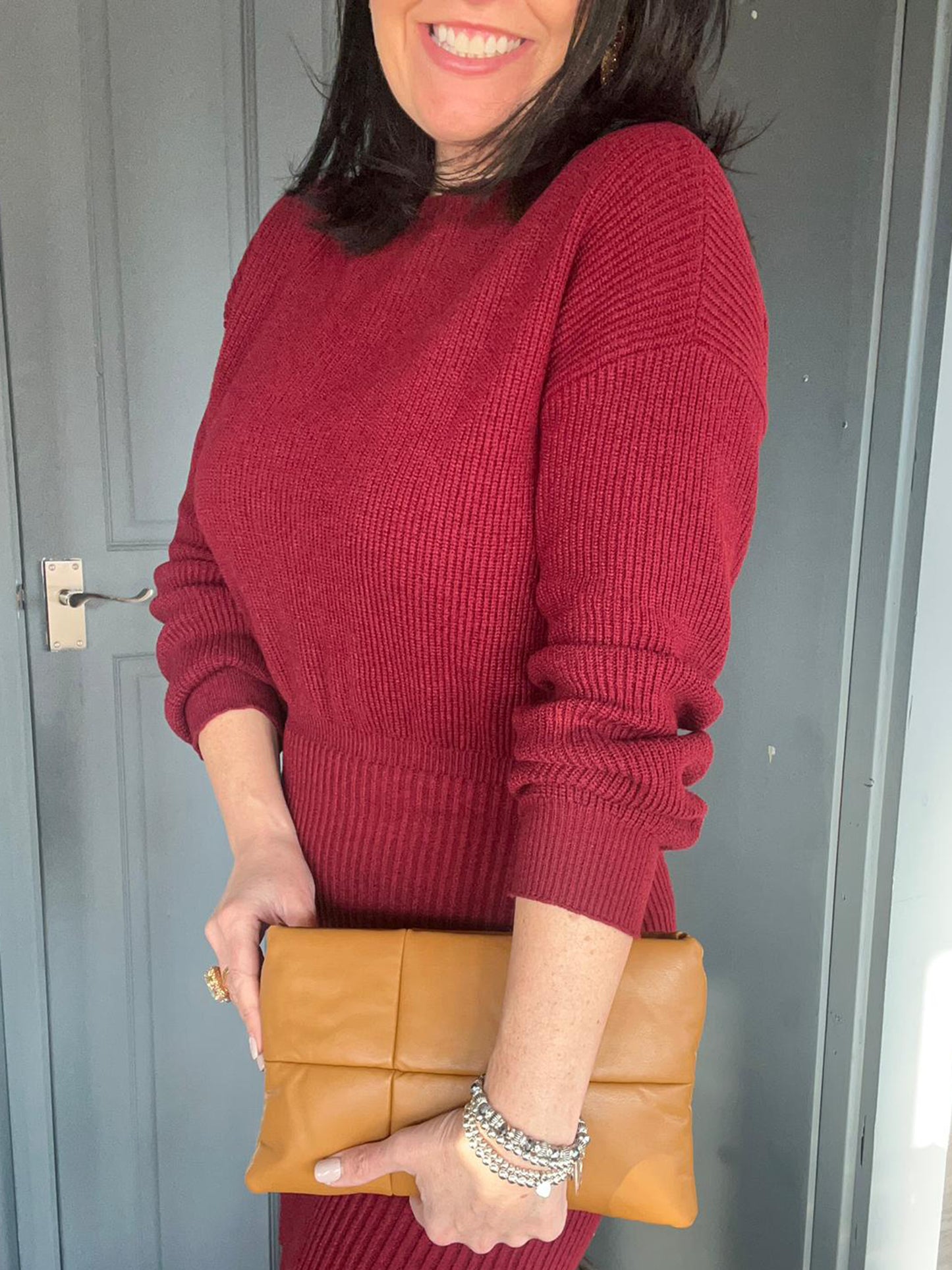 Tori - Faux Leather Soft Quilted Clutch Bag