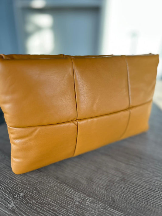 Tori - Faux Leather Soft Quilted Clutch Bag