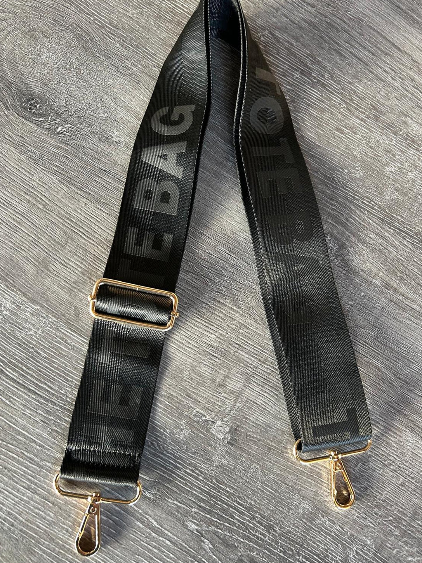 The Tote Bag - Black Long Fabric Strap