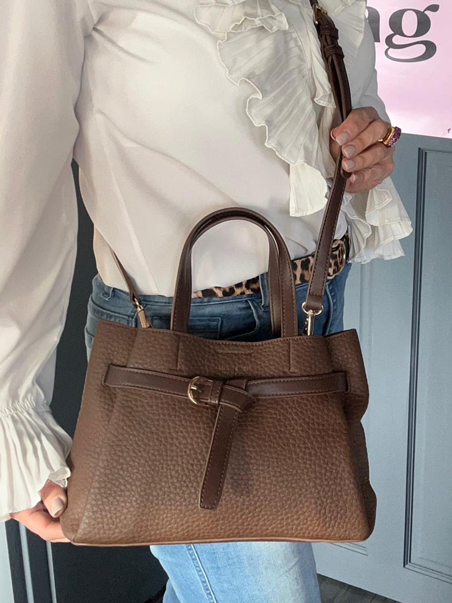 Victoria - Soft Faux Leather Buckle Handbag