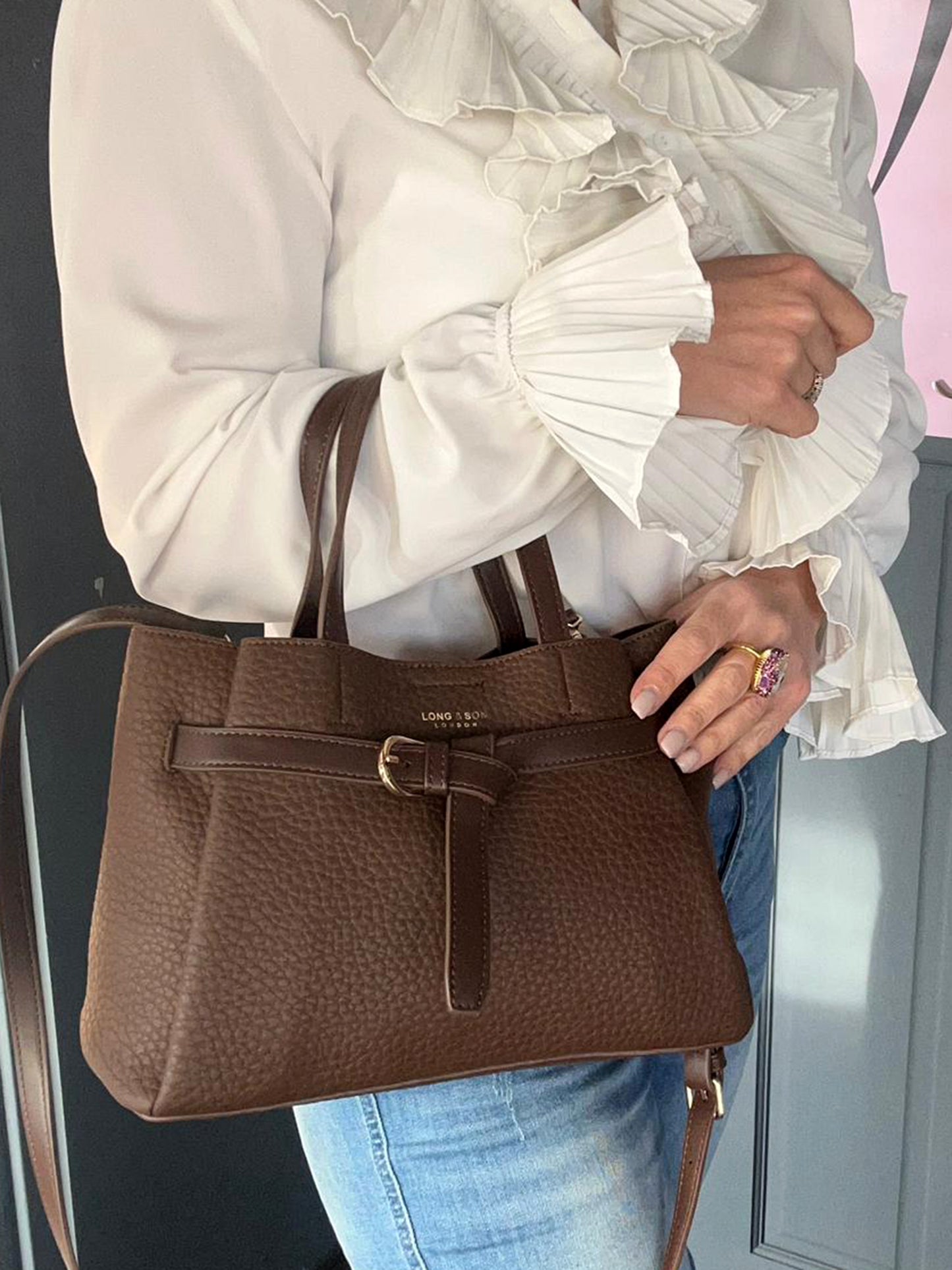 Victoria - Soft Faux Leather Buckle Handbag