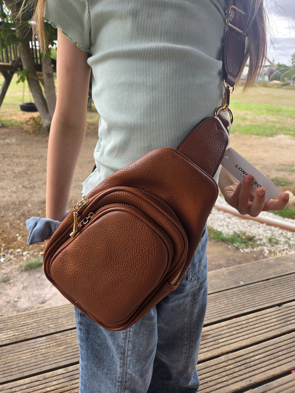 Heidi - Faux Leather Crossbody Backpack