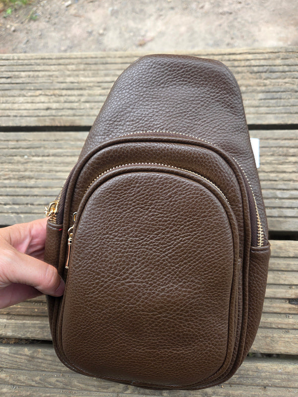 Heidi - Faux Leather Crossbody Backpack